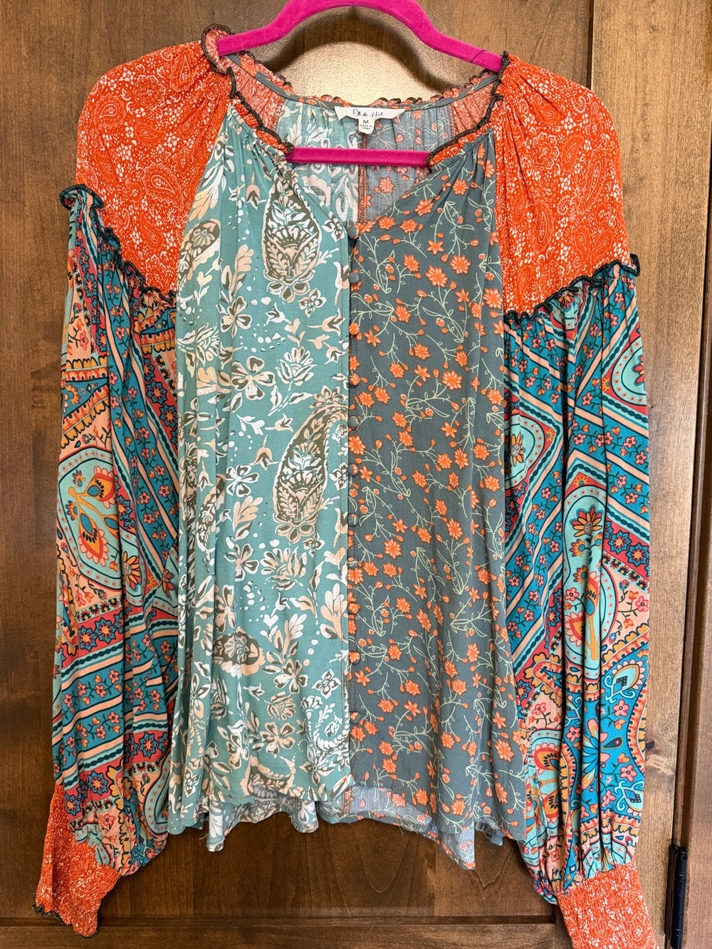 Oli & Hali floral blouse - balloon sleeves - size M